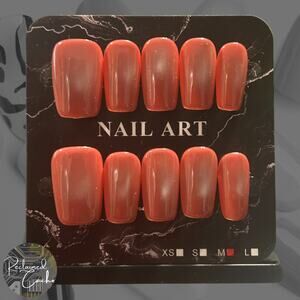 Fuschia Cat Eye Medium Square Press On Nails  - Size Medium